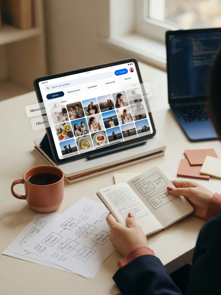 Design google photos mobile frontend