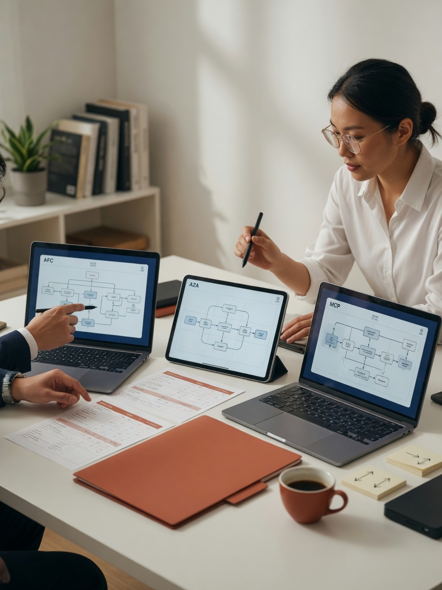 AI Agent Technologies Compared: AFC, A2A, MCP